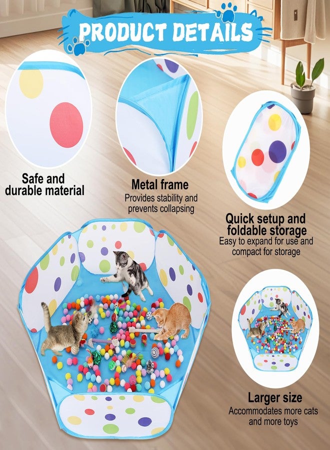 Foxtell Cat Ball Pit Include 229 PCS Interactive Cat Toys for Indoor Bored Self Play Enrichment Toy for Indoor Cats Interactive Fun and Exercise - Image 3